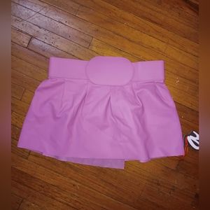 A brand micro leather mini skirt